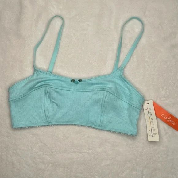 Women's Cotton Barrettes Bra Colsie Blue size Small Extra Comfort Cotton - Picture 2 of 9